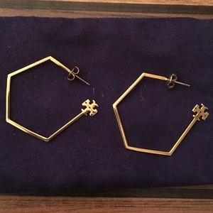 Tory Butch hexagon hoops
